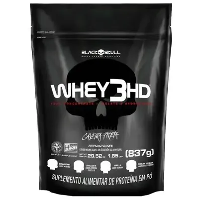 Whey 3hd Black Skull Baunilha Em Sachê De 837g