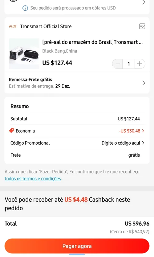 Imagem na descrição da promoção