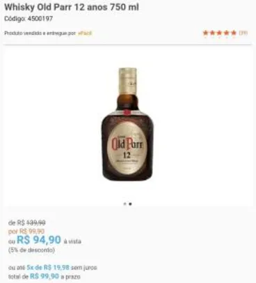 Whisky Old Parr 12 anos 750 ml | R$85