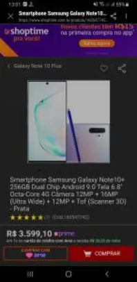 Smartphone Samsung Galaxy Note10+ 256GB | R$3.599