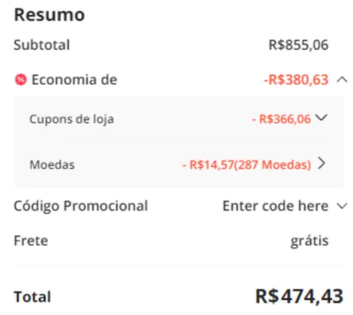 Imagem na descrição da promoção