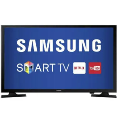 Smart TV LED 40" Samsung UN40J5200 Full HD 2 HDMI 1 USB Caption - Preta | R$ 1.299