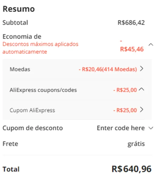 Imagem na descrição da promoção