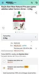 Ração Baw Waw Natural Pro para gatos adultos sabor Carne e Arroz - 2,5kg