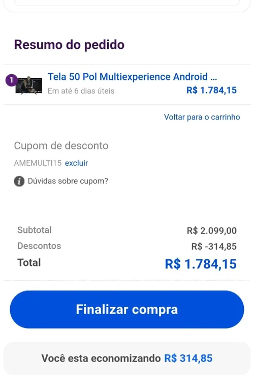 Imagem na descrição da promoção