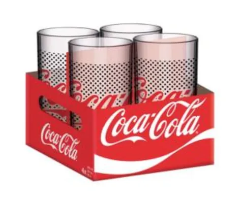 Jogo de 4 copos Coca Cola original