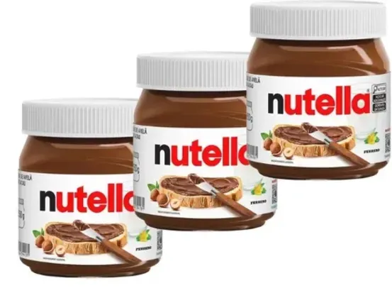 [Leve 2 R$ 48] Kit Creme de Avelã com Cacau Nutella Ferrero - 350g 3 Unidades