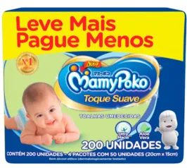 Lenço Infantil Mamypoko Com 200 Toque Suave, MAMYPOKO, Branco, 200 Uni