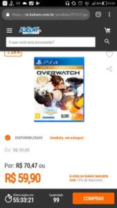 Game Overwatch Game of The Year Edition PS4 - R$60