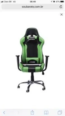 Cadeira Gamer Mymax Mx7 Giratória Preta/Verde | R$499