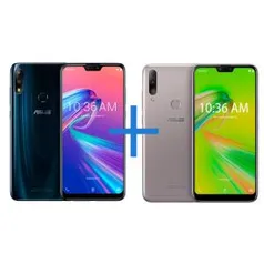 Smartphone ASUS Zenfone Max Pro (M2) 4GB/64GB Black Saphire + Smartphone ASUS Zenfone Max Shot 3GB/64GB (32GB+32GB) Prata R$1.600