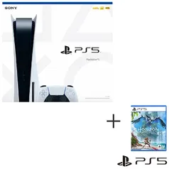 Playstation 5 com 825 GB e 01 Controle DualSense sem Fio + Jogo Horizo