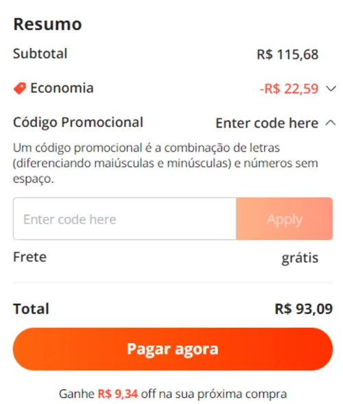 Imagem na descrição da promoção