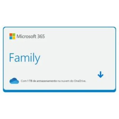 Gift Card Digital Microsoft 365 Family com 1TB HD Virtual 12 Meses | R$ 219