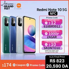 Smartphone Xiaomi Redmi Note 10 5G 4GB 64GB, Versão Global | R$788