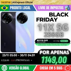 Celular Realme 11X 5G 128GB ROM / 8GB RAM | Envio do BrasilROM Global, Processador Dimensity 6100