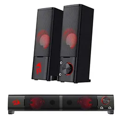 Caixas de Som e Soundbar Redragon Orpheus GS550 Estéreo 2.0 com LEDs Preto