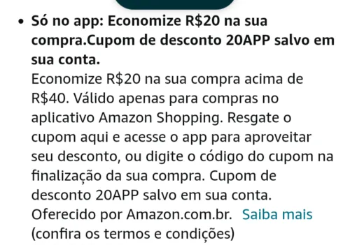 Imagem na descrição da promoção