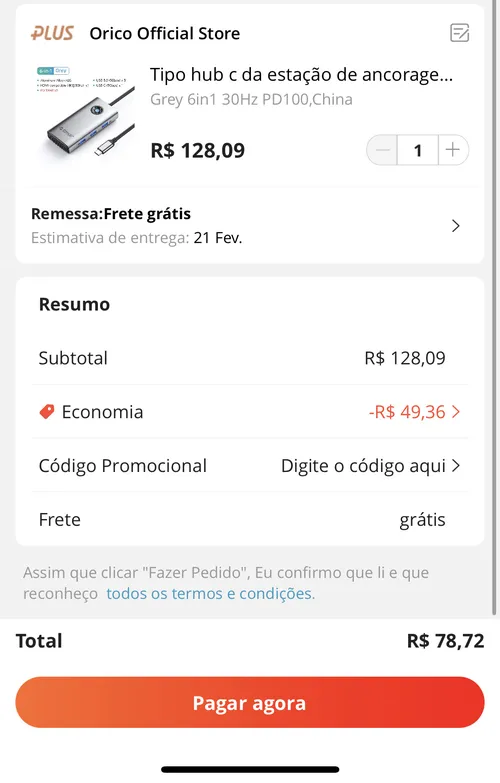 Imagem na descrição da promoção