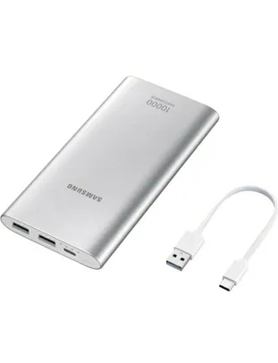 (APP) Bateria Externa Samsung Carga Rápida 10.000mah USB Tipo C - Prata | R$ 80