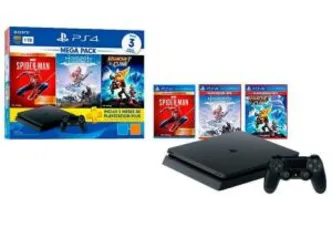 PlayStation 4 Mega Pack V15 1TB 1 Controle Preto - Sony com 3 Jogos PS Plus 3 Meses | R$2279