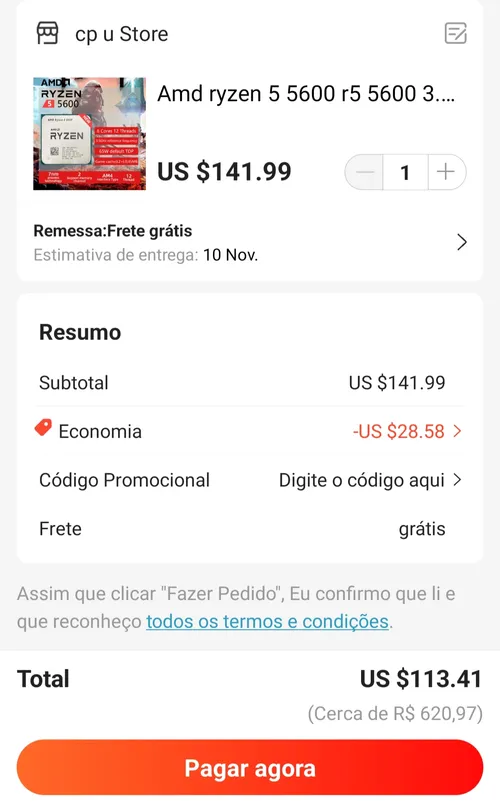 Imagem na descrição da promoção