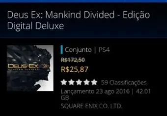 Deus Ex: Mankind Divided - Edição Digital Deluxe