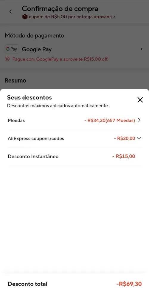 Imagem na descrição da promoção