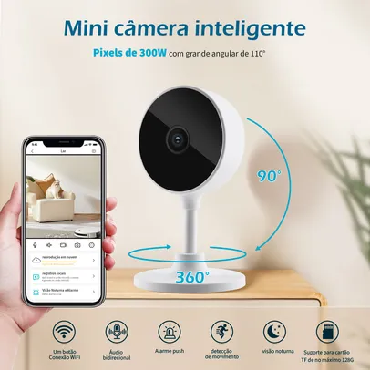 [BR/ R$82 Moedas] Tuya Camera De Vigilância Wifi, Seguranca，baba eletronica visão noturna webcam