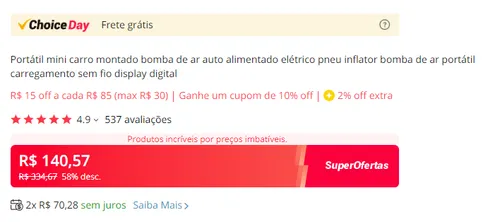 Imagem na descrição da promoção