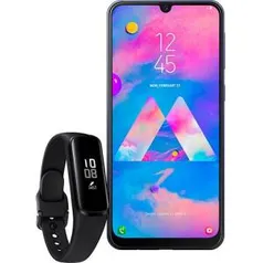 Smartphone Samsung Galaxy M30 - Azul + Galaxy Fit E - Preto