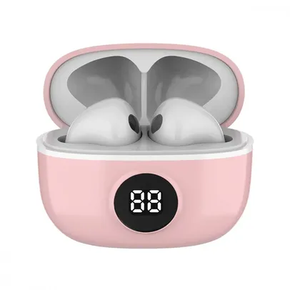 Fone de ouvido Sem fio Bluetooth WB Mini IO In-ear TWS Display Digital Bateria 20h IPX4