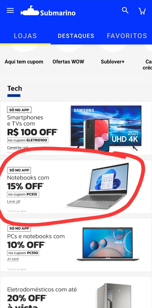 Imagem na descrição da promoção