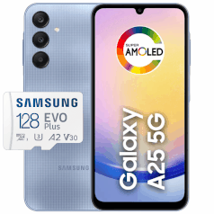 [ESTUDANTES] Smartphone Samsung Galaxy A25 5G 128GB 6GB RAM Tela 6.5 + Cartão de Memória EVO Plus 128GB