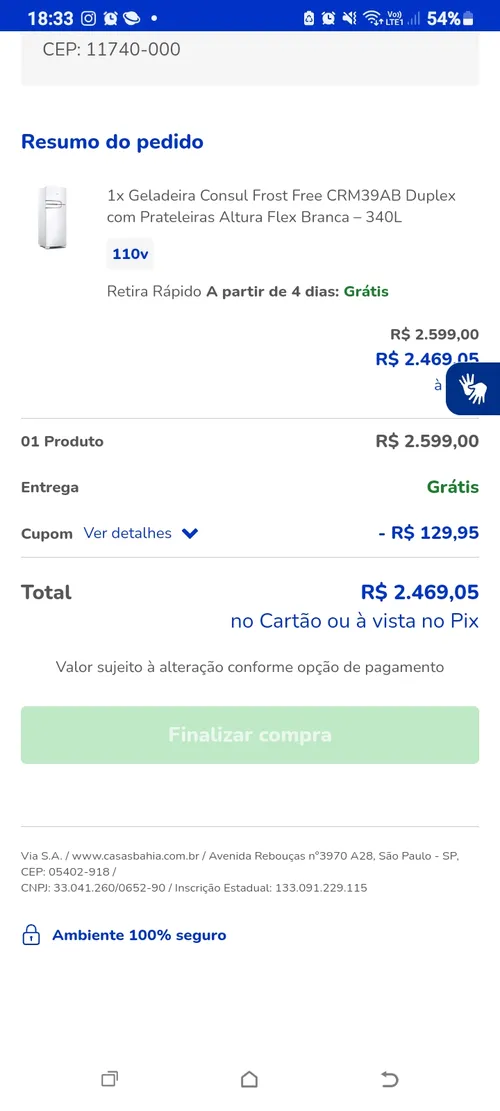 Imagem na descrição da promoção