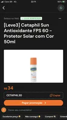 Cetaphil Sun Antioxidante FPS 60 - Protetor Solar com Cor 50ml