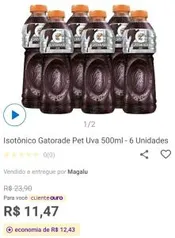 [Cliente Ouro + APP] Gatorade UVA Pack | R$ 11