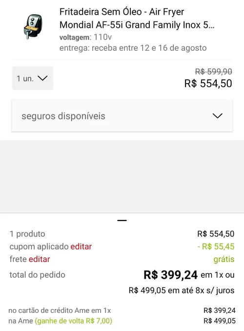 Imagem na descrição da promoção