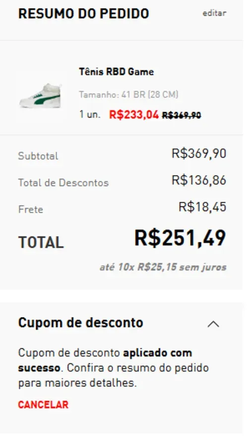 Imagem na descrição da promoção