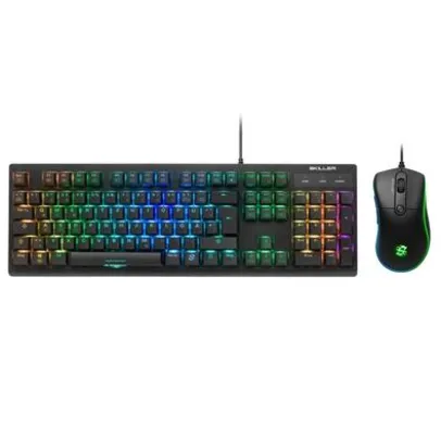 Kit Gamer Sharkoon RGB Teclado Shark Skiller, Switch Red, ABNT2 + Mouse SGM2, 6400 DPI - SGB30-RED