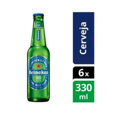[R$ 3,57 Unid.] Cerveja Heineken 0.0 Pilsen Lager sem Álcool - 6 Unidades 330ml | R$ 28