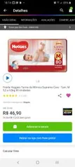 Fralda Huggies M com 80 | R$47