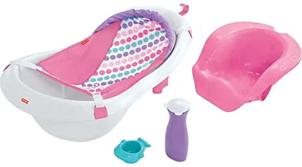 Fisher-Price Baby Banheira para Bebês Deluxe 4 em 1 Rosa para crianças a partir de Estágio de desenvolvimento