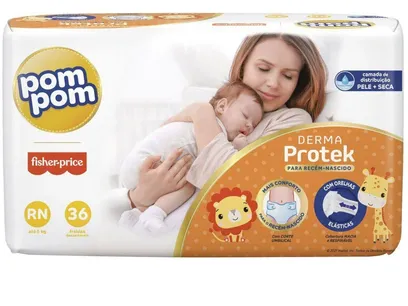 Foto do produto Fralda Pom Pom Derma Protek RN 36 Unidades