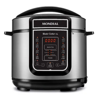 Panela de Pressão Elétrica 5 Litros Mondial Master Cooker PE38 Preta com Prata 127V