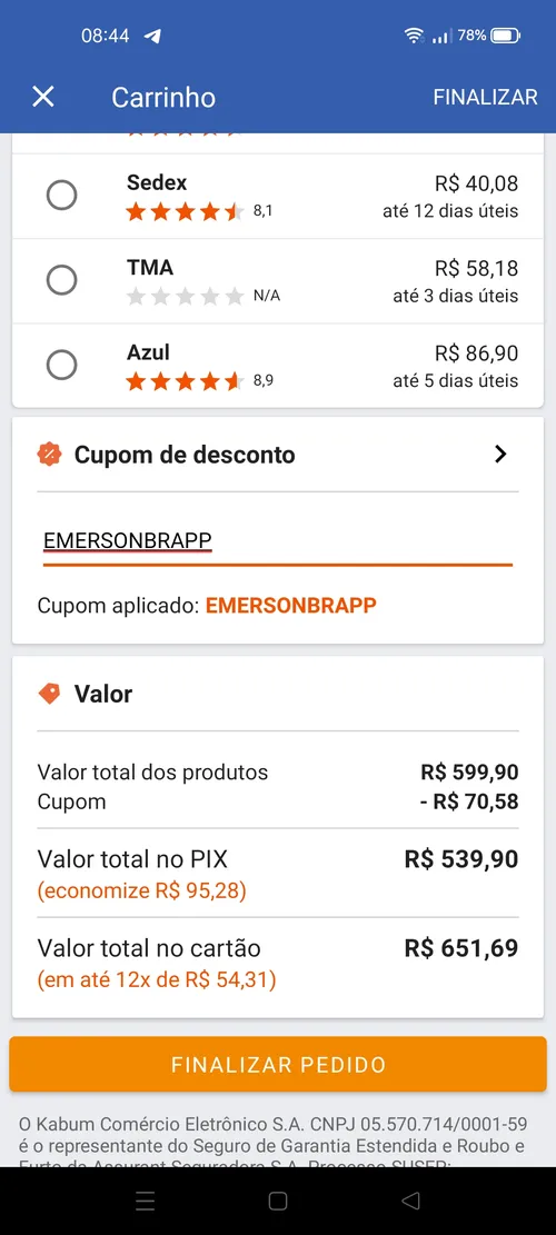 Imagem na descrição da promoção