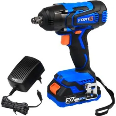 Chave de Impacto 1/2 Pol. 350Nm 20V 2Ah Intercambiável com Velocidade Variável e Reversível incluso Carregador Rápido Compacto - FORTGPRO-FG3027XS2