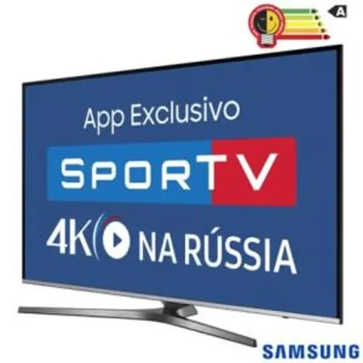 Smart TV 4K Samsung LED 49” com HDR Premium, One Control e Wi-Fi - UN49KU6450GXZD - R$ 2399