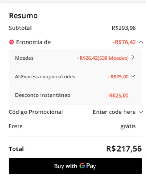 Imagem na descrição da promoção