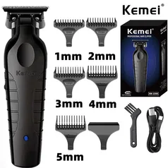 Kemei 2299 Máquina Elétrica para Corte de Cabelo, Barbear, Zero Gapped Carving Clipp